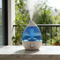 Diffuseur d'huiles essentielles à goutte d'eau pour la maison, logo personnalisé, humidificateur ultrasonique d'aromathérapie 2,6 L, veilleuse portable pour la maison et l'hôtel
