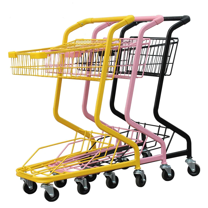Laikainice — mini chariot de shopping en métal rose, pour décoration de mariage, jeux de cosmétiques, bras push-up