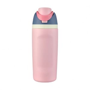 Botella de Agua Deportiva Ecológica Personalizada de Acero Inoxidable de 16oz, Aislada al Vacío, Libre de BPA, con Pajita, Asa y Tapa de Seda, Superventas - Product Image 3