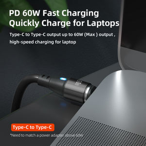 Kabel Data pengisi daya ponsel 3 dalam 1, kabel Data PD pengisian daya cepat, kabel Data pengisi daya ponsel 60W rotasi 20% USB-C 9pin, diskon 360 - Product Image 3