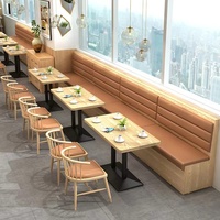 Meubles de restaurant en bois, chaises et tables pour café, ensemble de meubles de restaurant avec banquettes, chaises et tables de restaurant
