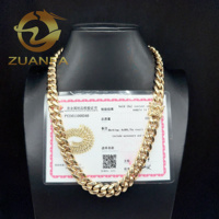 Chaîne cubaine de luxe en or massif 14 carats 12 mm AU585, bijoux hip-hop, collier chaîne cubaine Miami pour hommes