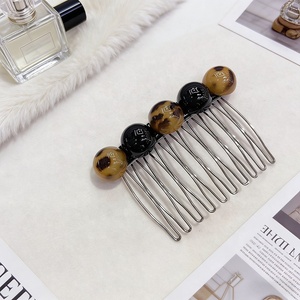 Peineta Redonda de Acetato de Colores Estilo Coreano para Mujer, Tiaras Dulces y Lindas, Peineta Nupcial Elegante, Accesorios para el Cabello - Product Image 2