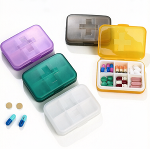 Boîte à pilules compacte anti-humidité en paille de blé, 6 compartiments, organiseur de médicaments pour le transport - Product Image 4