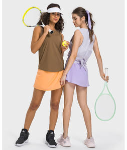 Camisetas Sin Mangas para mujer, chaleco holgado de secado rápido, ropa deportiva, camiseta Sin Mangas con lazo en <span class=keywords><strong>la</strong></span> espalda para Fitness - Product Image 4