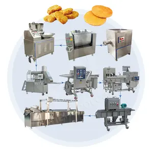 OCEAN Industrial Small Hamburger Nugget Machine Meat Product Make Machine Production Line for Cutlet