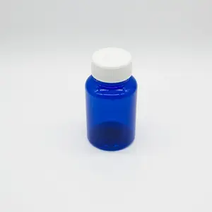 Garrafa plástica para cápsulas de vitamina PET FTS 150ml com tampa de metal Garrafa plástica para cápsulas