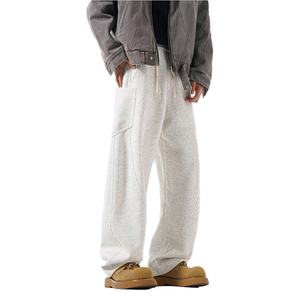 Pantalones de Chándal Personalizados de Alta Calidad, 100% Algodón, Corte Recto, Talla Grande, con Cordón Ajustable y Múltiples Bolsillos, para Hombre - Product Image 5