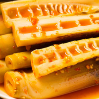Aperitivos vegetales esenciales para el período de pérdida de grasa, condimento natural bajo en sal, brotes de bambú pelados a mano