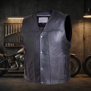 Chaleco de Cuero Genuino de Vaca para Hombre, Hecho a Medida, de Alta Calidad, Talla Grande, Ropa Exterior Casual de Invierno, Resistente al Viento, con Logotipo Bordado - Product Image 3
