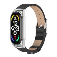 Bracelet de montre intelligente en cuir véritable PU Mijobs pour Xiaomi Mi Band 3 4 5 6 7 Accessoires