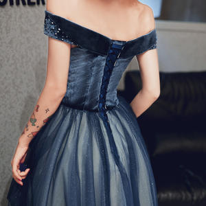 2025 נייבי שמלות ערב ספגטי שיפוע טולה קפץ זינק פספוסים טבעי וסטידו דה נויווה - Product Image 5