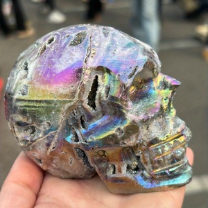 Calaveras de Esfalerita Pulida y Electrochapada de Alta Calidad al por Mayor, Regalo Bohemio Único para Navidad, Halloween y San Valentín - Product Image 3