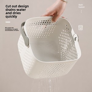 Cesta de ducha portátil con drenaje cuadrado, almacenamiento de lujo para baño y aseo, cesta ligera específica para artículos de baño para estudiantes - Product Image 4