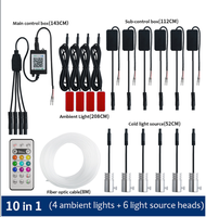 AlcantaLED 10 en 1 RGB LED lumières d'ambiance atmosphère intérieure de voiture bandes lumineuses en Fiber optique App DIY pour accessoires de voiture tableau de bord