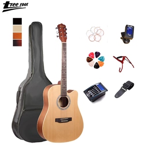 Guitare électro-<span class=keywords><strong>acoustique</strong></span> en bois d'épicéa et de tilleul de fabrication artisanale, 41 pouces, cordes, finition mate, pour débutants - Product Image 1