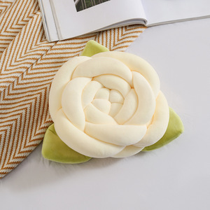 Petit Coussin Nordique Tricoté Frais avec Rose, <span class=keywords><strong>Oreiller</strong></span> de Dossier en Peluche, Coussin Boule Nœud, Coussin Fleur Rose, Décoration de Canapé et de Maison - Product Image 4