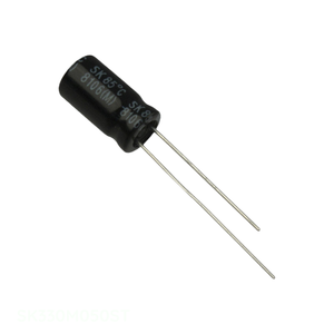 Condensador de canal del fabricante, de orificio pasante, de aluminio, 33uF 20% 50V, radial TH 33 uF SK330M050ST - Product Image 1