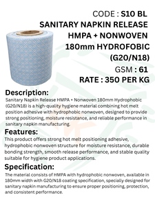 Premium Sanitary Napkin Release HMPA with 180mm Hydrophobic Fabric Roll High Strength Positioning Adhesive for Hygiene - Product Image 5