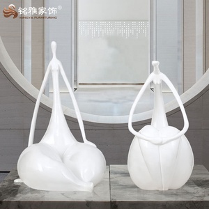 Haute qualité décoration de la maison humaine nue Statue Yoga corps Figurine Art exposition résine Sculpture - Product Image 1