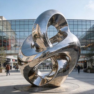 Sculpture abstraite en acier inoxydable, grande statue ronde en métal pour la décoration de jardins, centres commerciaux et <span class=keywords><strong>parcs</strong></span>, taille personnalisée BLVE - Product Image 3