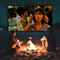 Écran de projection pliable en tissu polyester blanc mat 120'' (16:9) 265x150cm, portable, simple, pour films, projecteur, montage mural