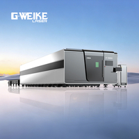 Fuente de Láser de Fibra G.weike LF10025GH de 12KW, Marca China Raycus, con Mesa de Trabajo de Dos Intercambiadores de 2.5*10m