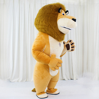 Costumes de mascotte de lion de Madagascar debout, CE 2m, costumes de mascotte de lion de cougar gonflables professionnels en peluche à vendre