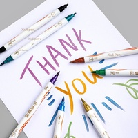 Ensemble de stylos de dessin artistique Baiyi Stationery Xiuli à double pointe, 24 couleurs, double face, nacrés, pour étudiants