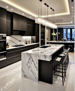 Île de cuisine chic en ardoise naturelle à bords minces pour cuisines de villa - Product Image 6