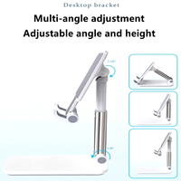 Support de téléphone portable en métal à angle et hauteur réglables pour bureau, compatible avec les smartphones.