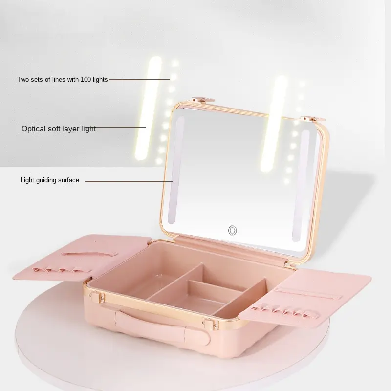 Low Minimum Order Quantity Custom Professional Makeup Bag Women Portable New Large Makeup Brush Storage Senior Sense Makeup Box