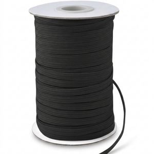 Cordon élastique plat de 1/4 pouce (6 mm), tricoté, très extensible, en bobine, pour la couture, les projets de bricolage et d'artisanat, 100 yards - Product Image 1
