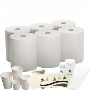 Vente en gros, rouleau de papier, tasse de 200 g/m², imperméable, 2 faces, papier enduit PE PLA pour café froid et chaud