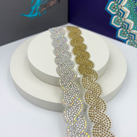 XLQ3950 Bande de dentelle à strass thermocollants en perles de riz pour robe de mariée, décoration de calotte de chaussure, ceinture en strass brillants, DIY