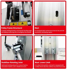 ลิฟต์อลูมิเนียมสำหรับใช้ยกของน้ำหนักเบาแบบแมนนวลสำหรับโกดัง - Product Image 4