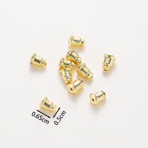 Bouchons d'oreilles ronds en cuivre plaqué or pour la fabrication de boucles d'oreilles GA0002 - Product Image 2