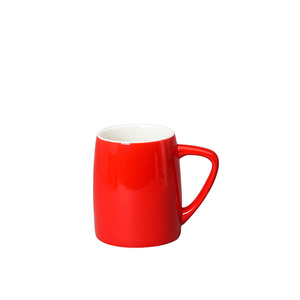 แก้วเซรามิกสีแดงล้วนพร้อมฝาและช้อนสำหรับดื่มชาหรือนมในออฟฟิศ - Product Image 5