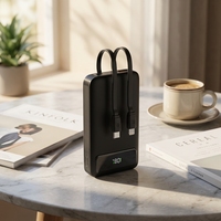 Tendance Mini polymère chargeur Mobile charge rapide 20W LCD numérique en gros câble intégré PD batterie externe 10000mAh pour ordinateur portable