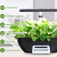 Kit de système de culture hydroponique automatique portable 17 pods, Jardinière intelligente à LED, en ABS thermolaqué noir, style coréen, pour la maison