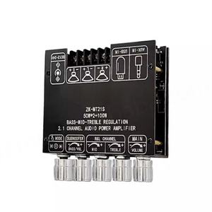 บอร์ดแอมพลิฟายเออร์ดิจิตอลซับวูฟเฟอร์ ZK-MT21S 2x50W+100W 2.1 แชนแนล AUX 12V 24V เสียงสเตอริโอ 5.1 เบส - Product Image 1