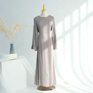 Women's Abaya <b>Dress</b> Round Neck <b>Long</b> Sleeve Maxi <b>Dress</b> Solid Color Muslim <b>Dress</b> <b>for</b> Daily Prayer <b>Eid</b> - Product Image 2
