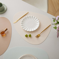 Set de table ovale moderne en cuir, isolant thermiquement et imperméable, pour salle à manger