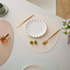 Modern Oval <b>Leather</b> <b>Placemat</b> Heat Insulating Waterproof Table Mat For Dining Set - Product Image 2
