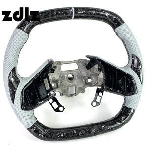 Volant personnalisé en cuir perforé blanc et fibre de carbone forgée pour Chevrolet <span class=keywords><strong>Corvette</strong></span> C8 2018 2019 2020 <span class=keywords><strong>2022</strong></span> 2023 - Product Image 2