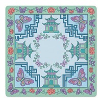 Tapis de Mahjong et de jeu QIQU Oriental Koi Lotus en néoprène pliable, antidérapant, insonorisant et multi-usages pour les jeux de cartes et de poker