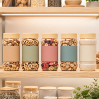 Pot carré transparent à large ouverture pour stockage alimentaire, idéal pour beurre de cacahuète, 1000G 500G 750G