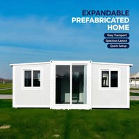 Maison conteneur portable extensible de 20 pieds et 40 pieds, à assemblage rapide, à deux ailes, préfabriquée pour jardin - Vente en gros