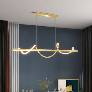 Lámpara colgante dorada de diseño para comedor, Bar, dormitorio, sala de estudio, exquisita araña de comedor en espiral para colgar 220V - Product Image 6