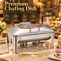 Luxe hotelchafer SUS 304 roestvrij staal 9L chafing dish buffetwarmer buffetset voor catering